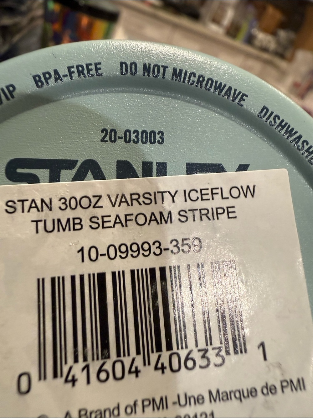 STANLEY- The Varsity Collection Iceflow Tumbler with Seafoam Stripes. 30 oz - Picture 7 of 8